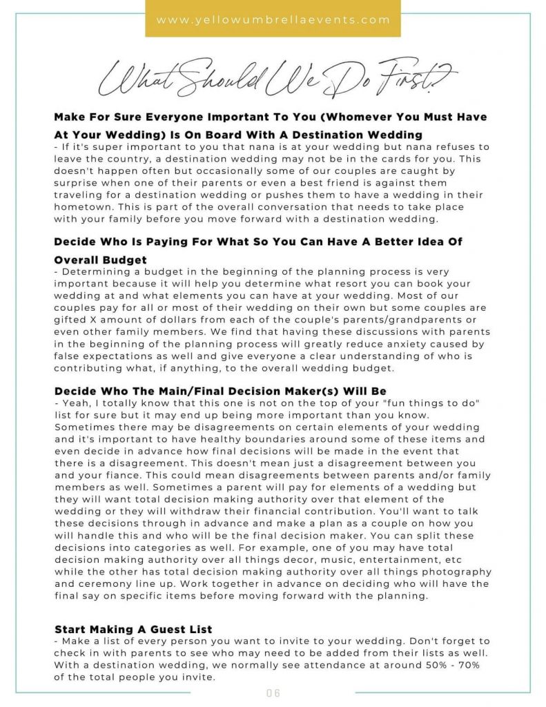 Guide Yellow Umbrella Events