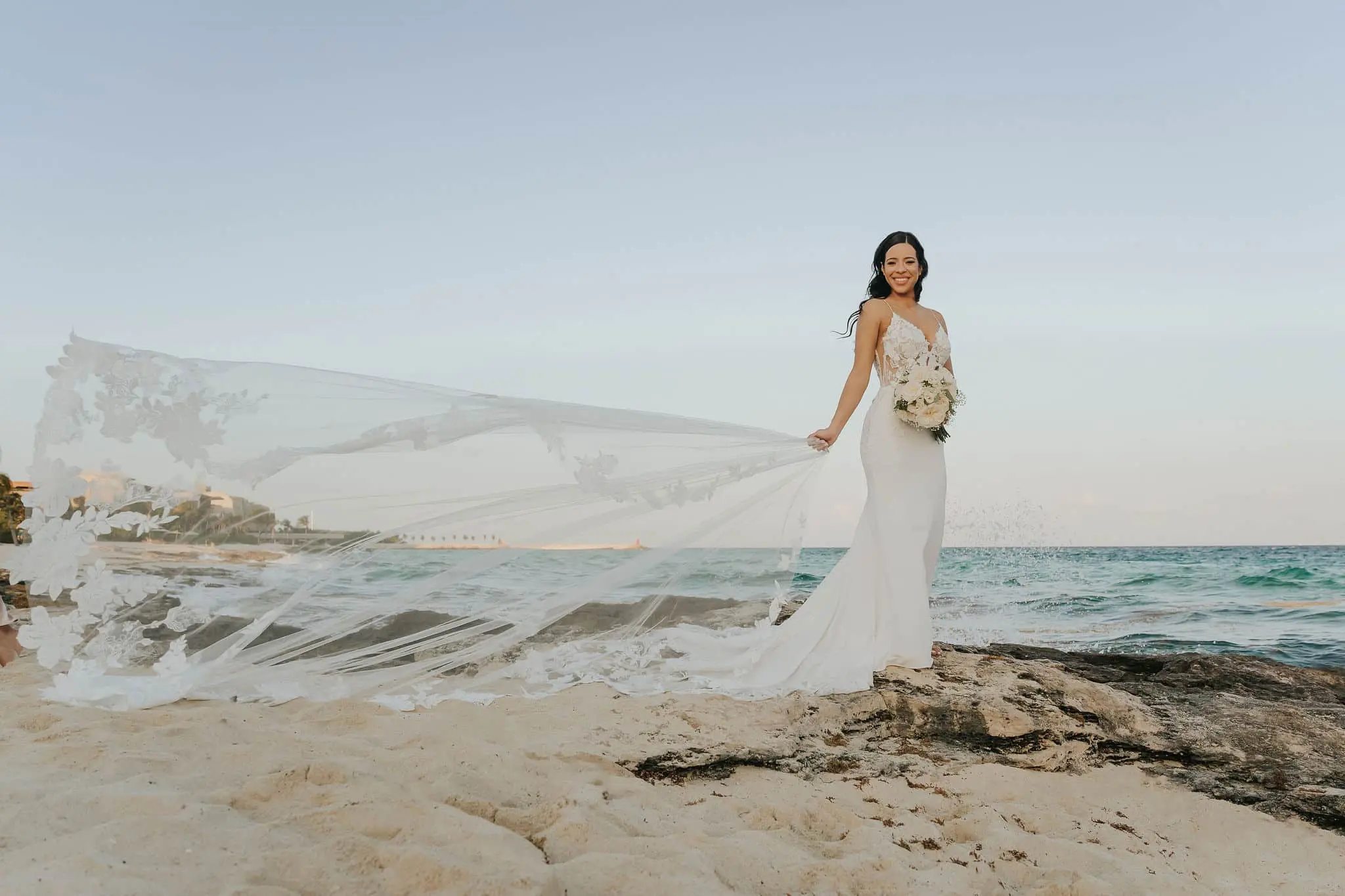 Hotel Xcaret photo of a bride by Yellow Umbrella Events