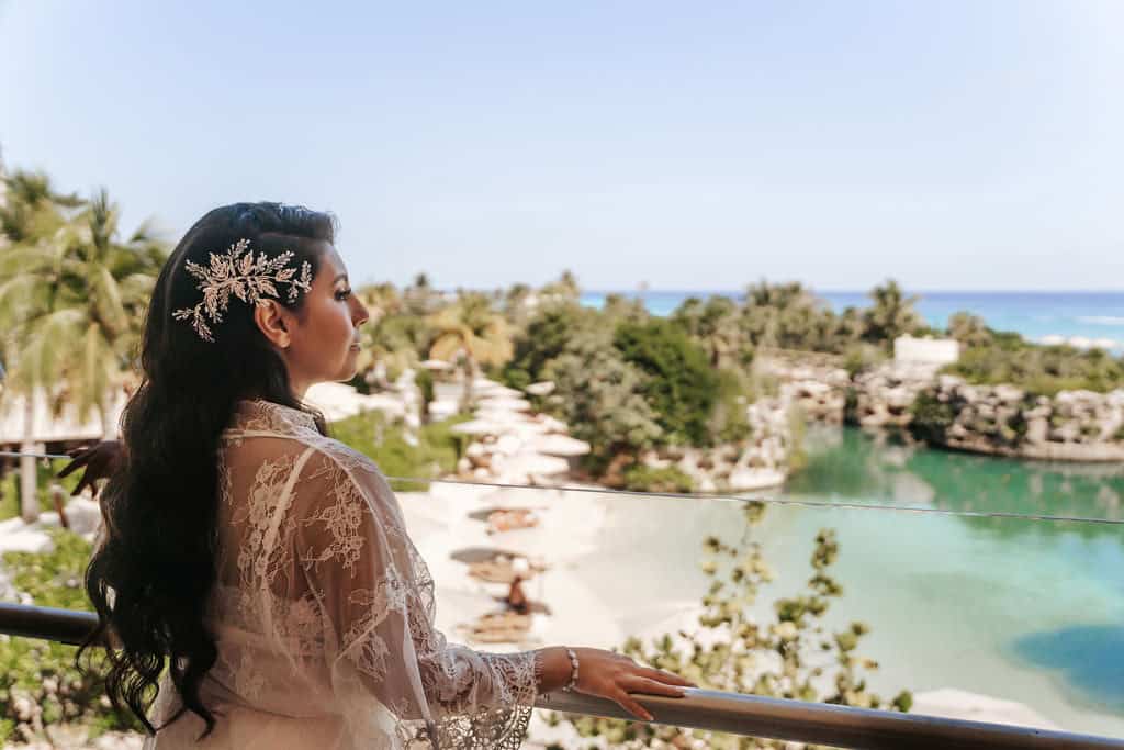Julie Roman Photo at the beach of Hotel Xcaret for Yellow Umbrella Events