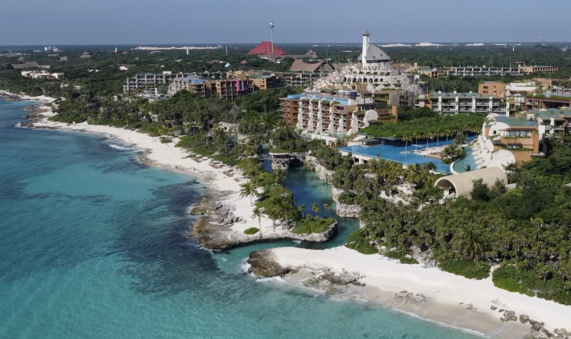 Hotel Xcaret Arial photo taken from the Mexico Beach in Cancun by Yellow Umbrella Events