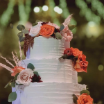 Hotel Xcaret Mexcio wedding cake, Julie Roman photo for Yellow Umbrella Events