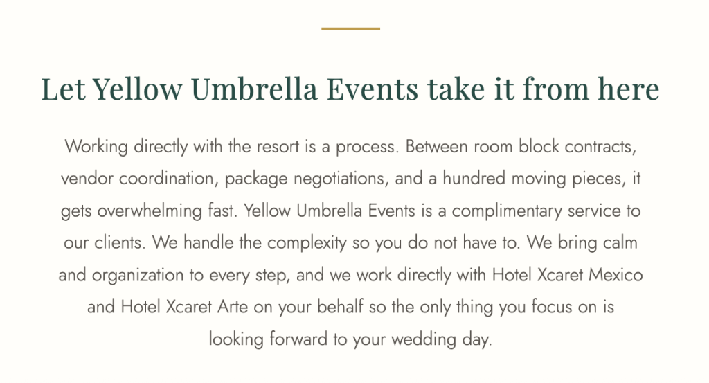 Let Yellow Umbrella Events Plan your Xcaret Wedding